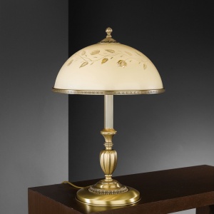 Veioza / Lampa de masa din alama cu sticla decorata design italian H-56cm 6208 101723 universul-luminii.ro