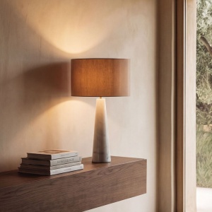 Veioza, Lampa de masa din marmura alba FINO