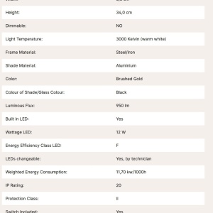 Veioza/Lampa de masa LED moderna AUFTAKT auriu/negru 234053 universul-luminii.ro