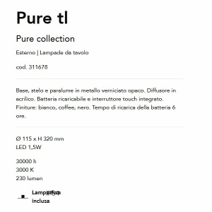 Veioza/Lampa de masa LED stil minimalist Pure tl negru 143483 universul-luminii.ro