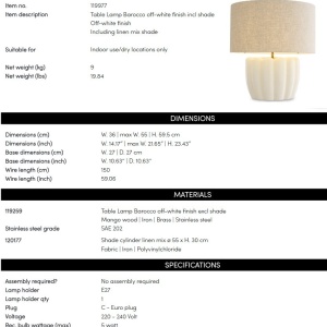 Veioza, Lampa de masa LUX Barocco Off-white - Img 6