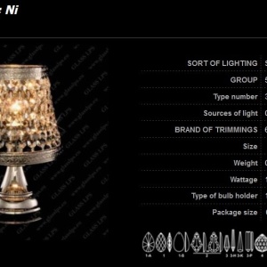 Veioza, lampa de masa LUX cristal Bohemia S35 369/01/6 45933 universul-luminii.ro