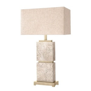 Veioza, Lampa de masa LUX cu baza din travertin Newton 113653 universul-luminii.ro