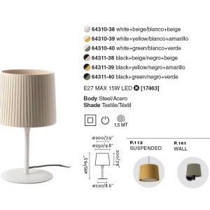 Veioza / Lampa de masa moderna design elegant SAMBA negru/galben 64311-40 90333 universul-luminii.ro