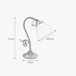 Veioza, Lampa de masa stil Art Nouveau Floral - Img 3