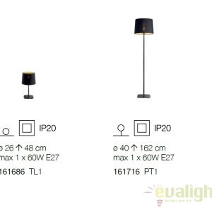 Veioza / Lampa masa design modern NORDIK TL1 161686 68553 universul-luminii.ro