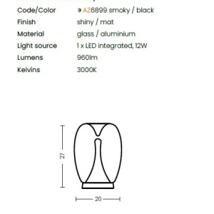 Veioza LED design decorativ PAMELA fumurie - Img 2