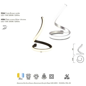 Veioza LED design modern minimalist NUR argintie crom 67043 universul-luminii.ro
