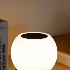 Veioza LED stil minimalist MOY negru, opal - Img 4