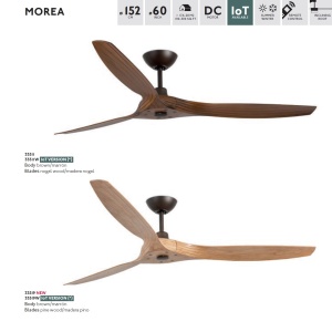 Ventilator de tavan cu telecomanda design modern MOREA maro/ lemn nuc 84593 universul-luminii.ro