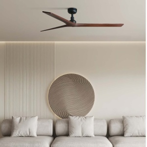 Ventilator smart sistem TUYA si telecomanda KLIM L 150cm, negru/ nuc - Img 2