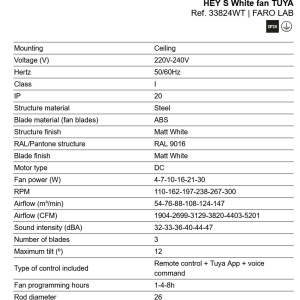 Ventilator tavan smart sistem TUYA si telecomanda HEY S alb - Img 6