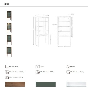 Vitrina design LUX cu iluminat Glass and Walnut - Img 8