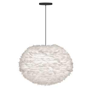 Abajur modern cu pene de gasca EOS alb, 65cm 59344 universul-luminii.ro