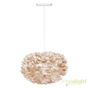 Abajur modern cu pene de gasca EOS maro deschis, 65cm 59954 universul-luminii.ro