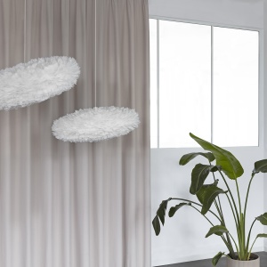 Abajur modern oval, cu pene de gasca Eos Esther medium alb 2347 VTC 75524 universul-luminii.ro