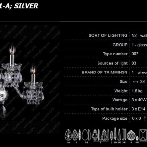 Aplica 3 brate cristal Bohemia N21 007/03/1-A - Img 3
