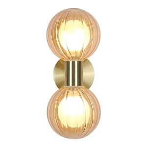 Aplica baie Protectie IP44 metal alama, sticla champagne Luminsphere 2Lt 628174 universul-luminii.ro