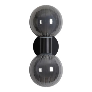 Aplica baie Protectie IP44 metal negru, sticla fumurie Luminsphere 2Lt 628204 universul-luminii.ro