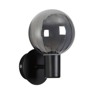 Aplica baie Protectie IP44 metal negru, sticla fumurie Luminsphere