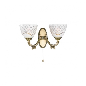 Aplica clasic design italian din alama, sticla 7052 RA-A. 7052/2