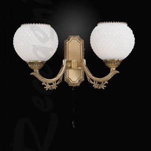 Aplica clasica cu 2 btate din alama design italian 8650 107734 universul-luminii.ro