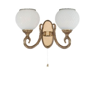 Aplica clasica din alama cu 2 brate design italian 8550