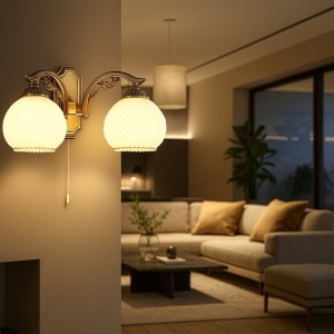 Aplica clasica din alama cu 2 brate design italian 8600