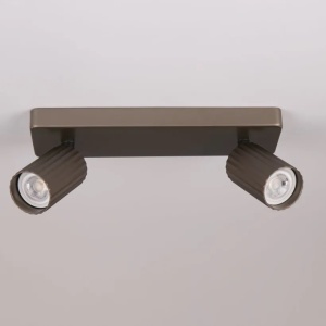 Aplica cu 2 spoturi din aluminiu canelat Anna bronz - Img 3