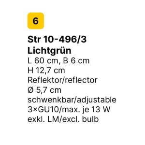 Aplica cu 3 spoturi directionabile stil minimalist PENN, verde deschis 163334 universul-luminii.ro