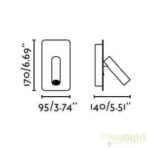 Aplica cu reader LED design modern minimalist SUAU gri 62121 62504 universul-luminii.ro