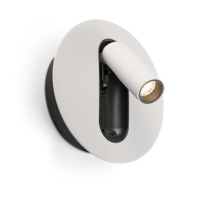 Aplica cu reader LED directionabil stil minimalist TIMIT USB C alb