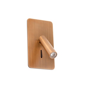 Aplica cu reader LED incastrabila stil minimalist SUAU bronz