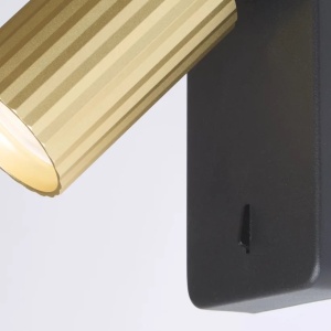 Aplica cu spot din aluminiu canelat Anna Reader auriu - Img 3