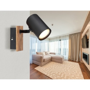 Aplica cu Spot directionabil LINCA natur/negru 162174 universul-luminii.ro