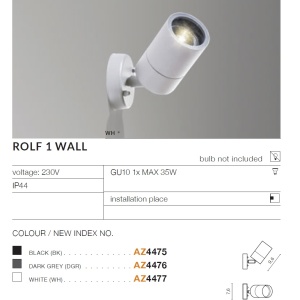 Aplica de exterior tip spot directionabil IP44 ROLF 1 gri 97254 universul-luminii.ro