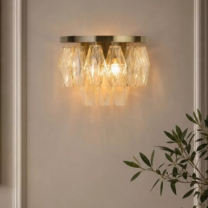 Aplica de perete Alba 2Lt, antic brass/ champagne