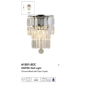 Aplica de perete baie cu protectie IP44 Empire 2LT, crom 236834 universul-luminii.ro