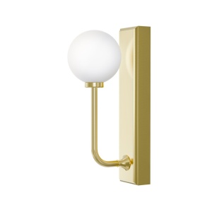 Aplica de perete baie din metal auriu satinat, IP44 Ero