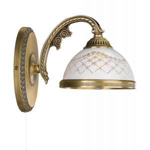Aplica de perete clasic design italian din alama, sticla 7002 RA-A. 7002/1