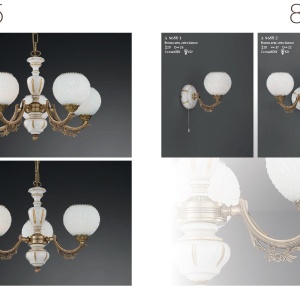 Aplica de perete clasic design italian din alama, sticla si lemn 8655 RA-A. 8655/1 101834 universul-luminii.ro