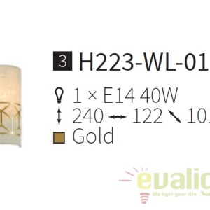 Aplica de perete clasica Messina I MYH223-WL-01-G 179254 universul-luminii.ro