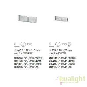 Aplica de perete CLIP AP2 MINI ARGENTO 091136 48134 universul-luminii.ro