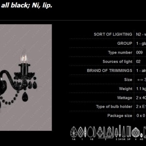 Aplica de perete cristal Bohemia N21 009/02/1-A all black - Img 3
