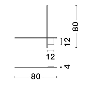 Aplica de perete cu lumina ambientala LED Cross 80cm 148284 universul-luminii.ro