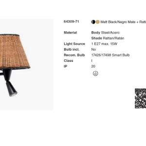 Aplica de perete cu reader design natural din ratan SUMBA 201334 universul-luminii.ro
