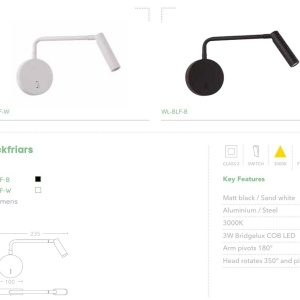 Aplica de perete cu reader LED Blackfriars negru - Img 4