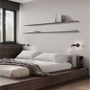 Aplica de perete cu reader LED ideala dormitor Noima negru 160024 universul-luminii.ro