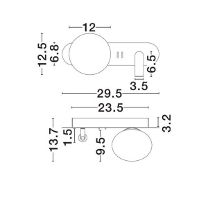 Aplica de perete cu reader LED NOBLE - Img 2