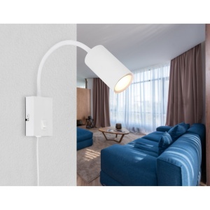 Aplica de perete cu spot directionabil design modern Robby alb - Img 2